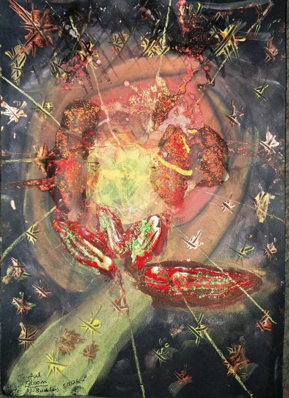 Abstract painting: Joyful Bloom